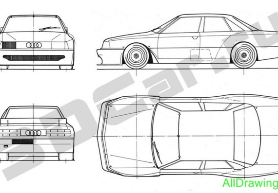 Audi 200 Quattro Trans-Am (1988) (Audi 200 Quatro Trans-Am (1988)) - drawings (drawings) of the car